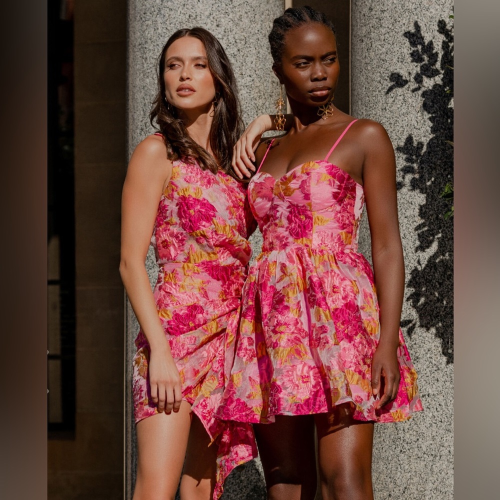 Brailey Mini Dress - One Shoulder Wrap Dress - Picture 3 of 8
